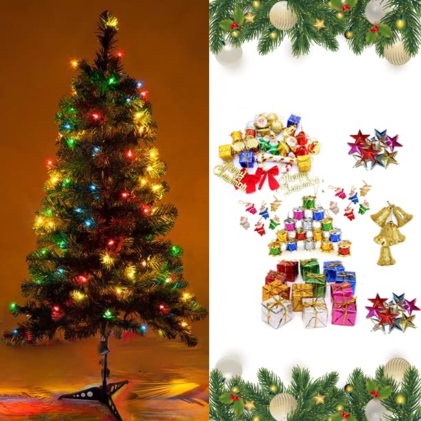 5 Feet Christmas Tree with Lights, LED String Lights 84 Decoration ...