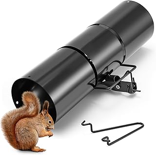 Qualirey Tube Squirrel Trap Rust Resistant Tube Trap 4.5” in Diameter and 15”L with a Setting Tongs for Backyards, Patios,...