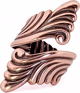 Copper Scroll Ring, Solid Copper Bypass ring, Adjustable Pure Copper Jewelry