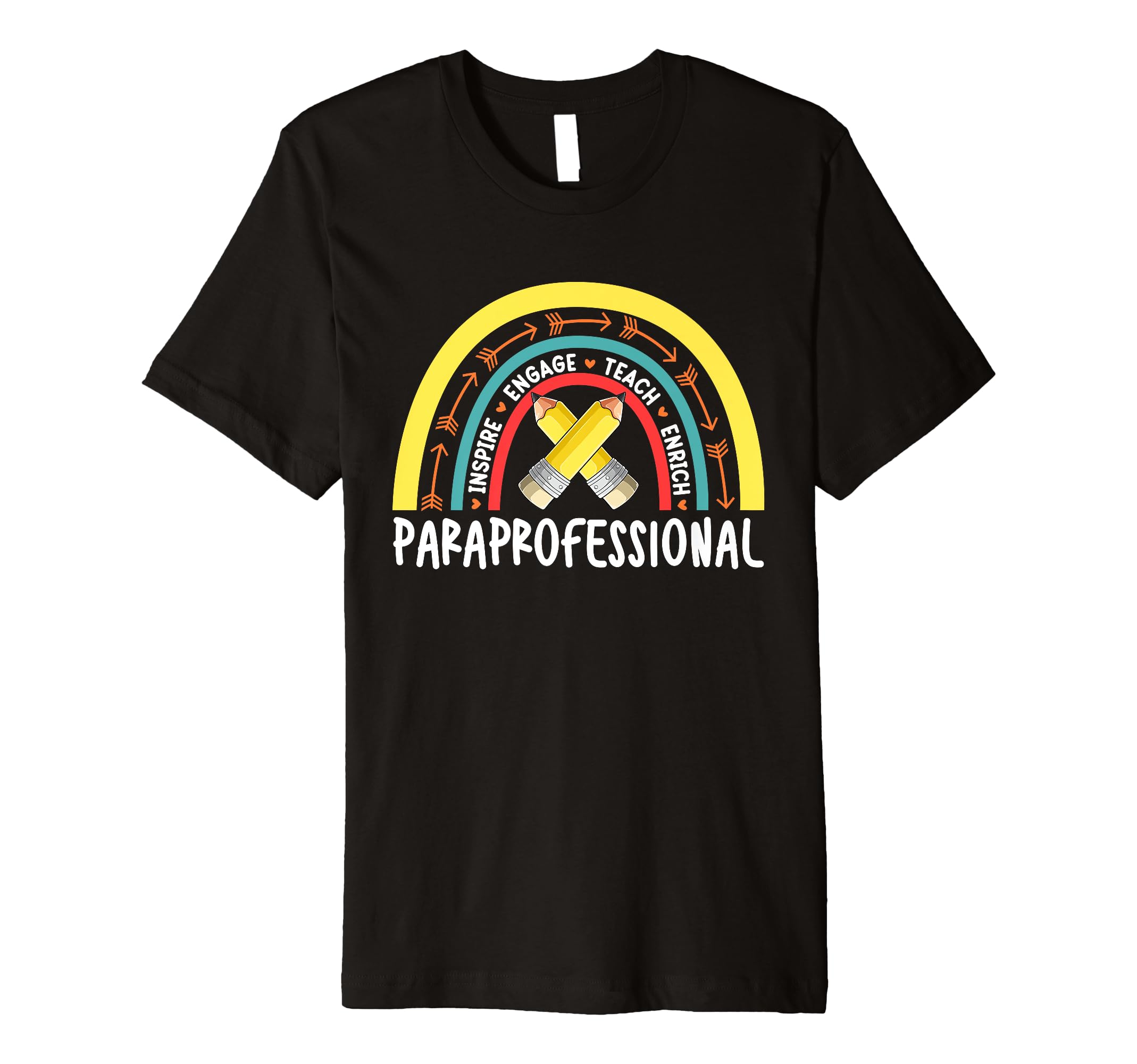 Paraprofessional Rainbow Teacher Parapro Back To School Premium T-Shirt