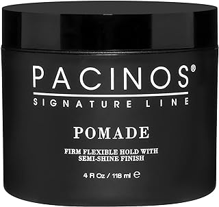 Pacinos Pomade - Flexible Hold, Frizz Control - High Shine Pomade for All Hair Types - 4oz