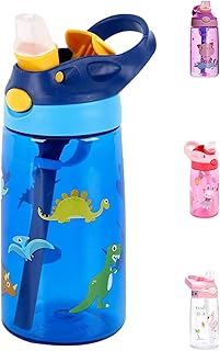 S2C Water Bottle for Kids With Straw & Handle - 16 oz BPA Free Kids Water Bottles, Spill Proof Cups for kids, Easy-Clean, Water Bottle With Straw,Kids Water Bottle For School,toddler water bottle