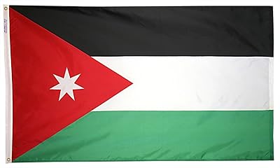 Annin Flagmakers Model 194378 Jordan Flag USA-Made to Official United Nations Design Specifications, 3 x 5 Feet, Multicolor