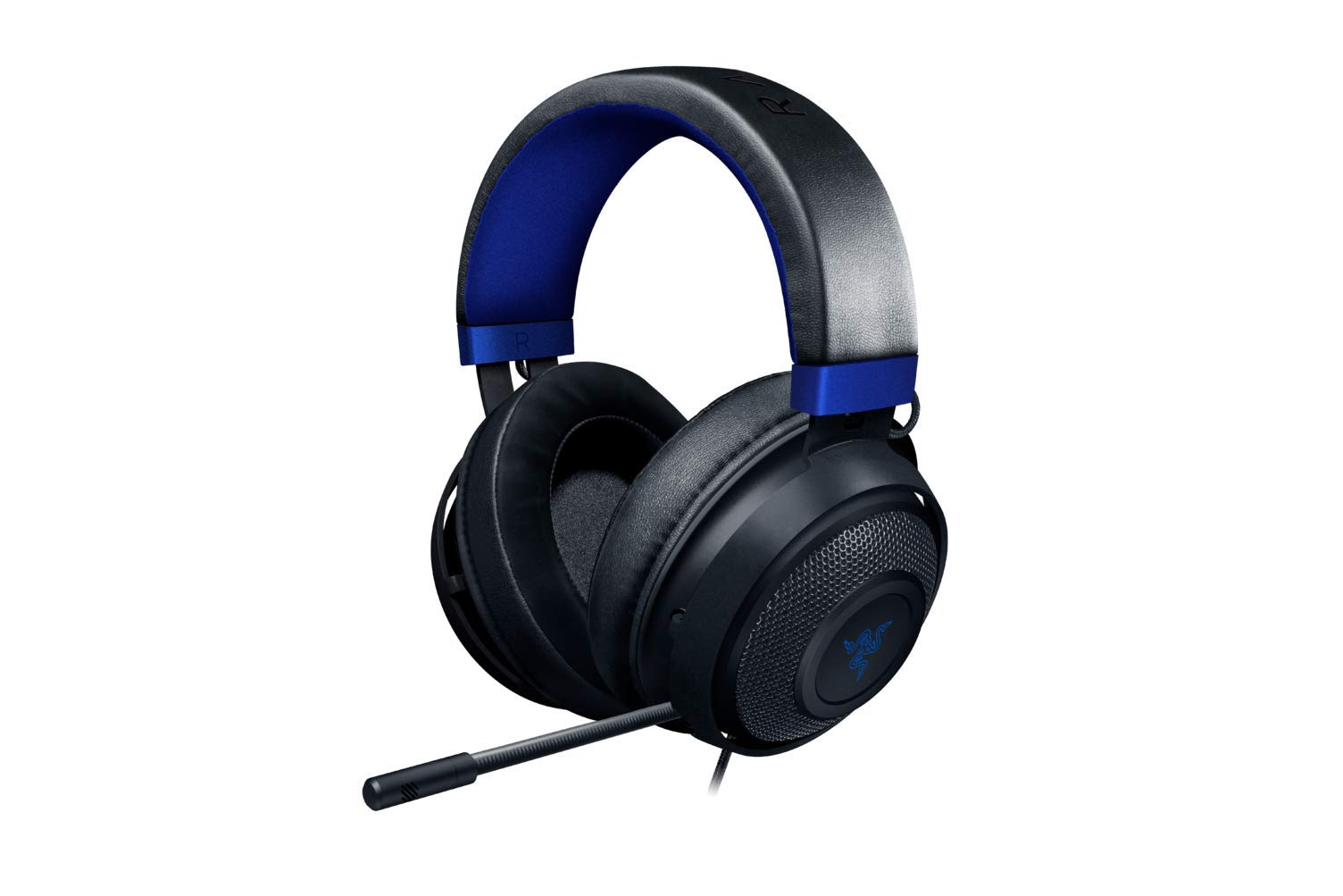 Razer Kraken Gaming Headset: Lightweight Aluminum Frame, Retractable Noise Isolating Microphone, For PC, PS4, Nintendo Switch- Black/Blue