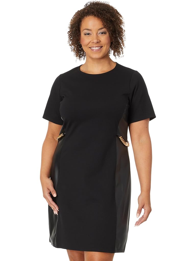 MICHAEL Michael Kors Plus Size Leather Chain Dress