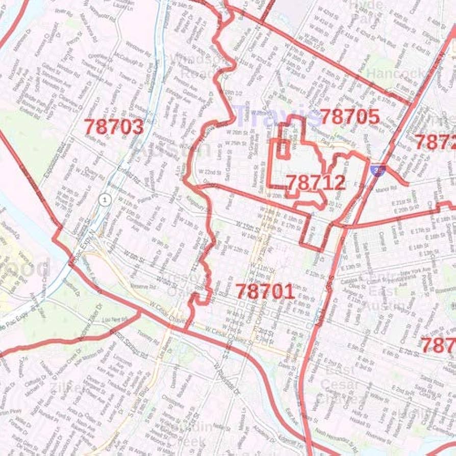 Austin Zip Code Map With Streets