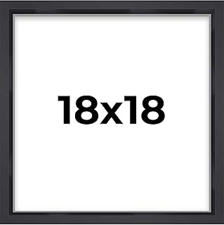 18x18 Shadow Box Frame Contemporary Black Finish | 3/4" Depth of Usable Space| Interior Size 18x18 Inches| UV Resistant Ac...