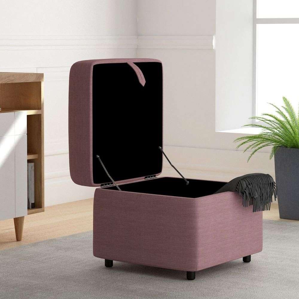 Duroflex Zivo Plus Ottoman Dusky Pink - Wood