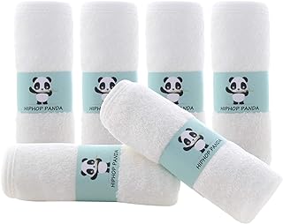 HIPHOP PANDA Baby Washcloths, Rayon Made from Bamboo - 2 Layer Ultra Soft Absorbent Newborn Bath Face Towel - Reusable Bab...