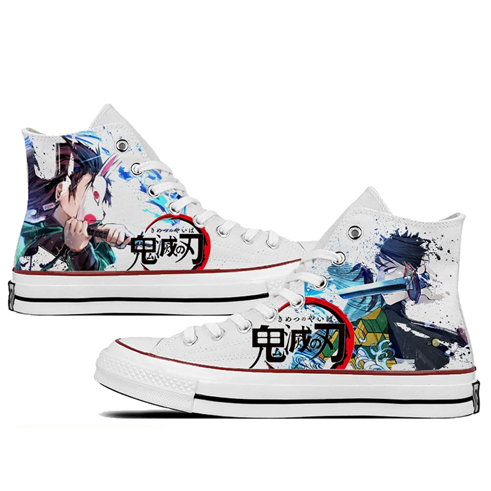 ZHAOQIAN Anime Hand-Painted Pattern Shoes, for Anime Demon Slayer, Short Mouth Cloth Shoes