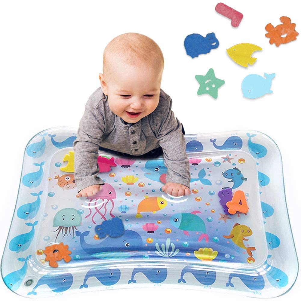 BePrincess Tummy Time Baby Water Play Mat, Inflatable Playmat for Infant & Toddlers, BPA Free