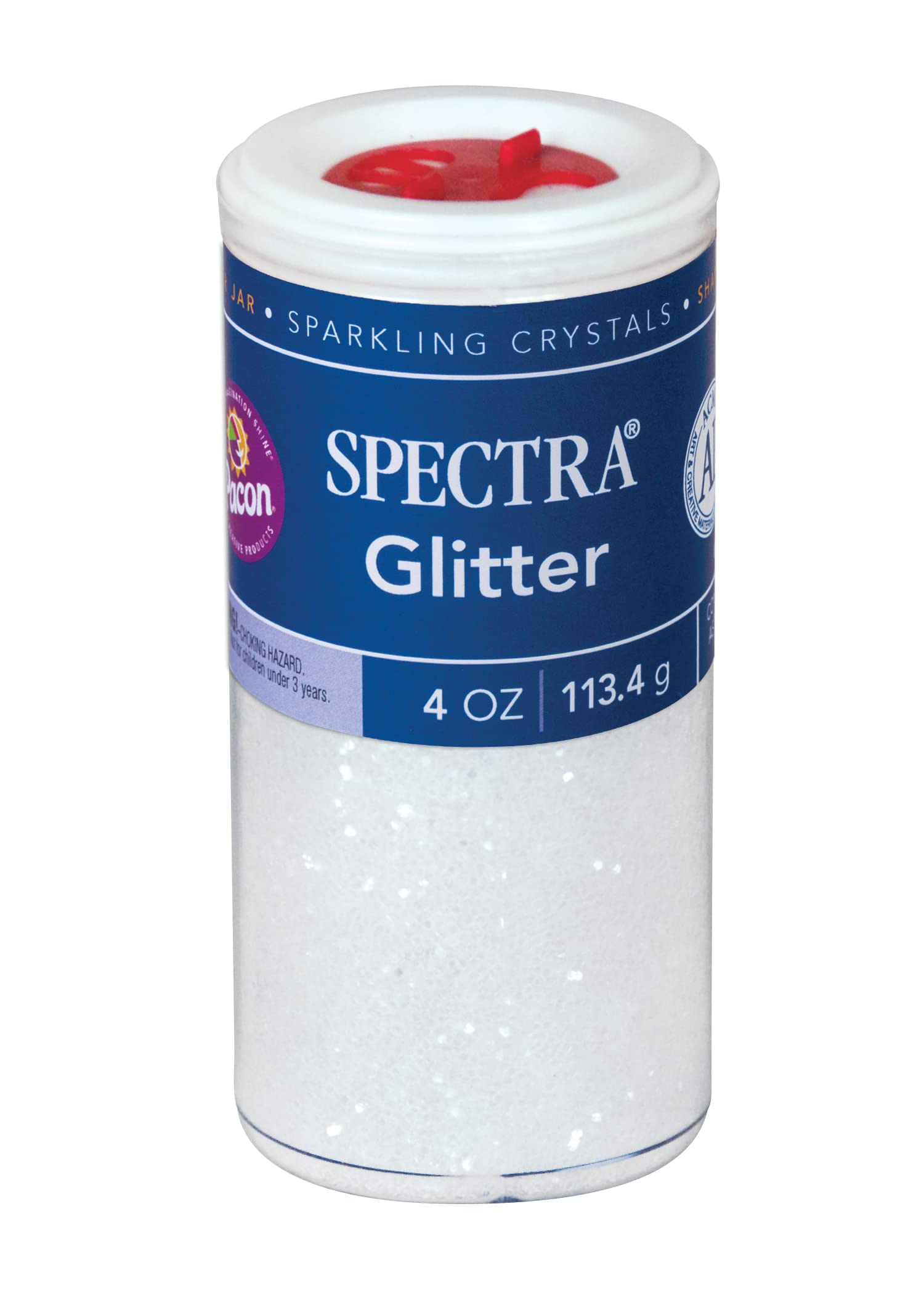 SpectraPacon Glitter Sparkling Crystals, Clear, 4-Ounce Jar (91830)