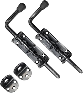 Black 2 Packs 8.5 Inch Heavy Duty Spring Loaded Latch Pin, Sliding Barrel Bolt Door Lock for Chests/Cabinets/Utility Trail...