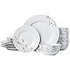 Amazon Basics 18-Piece Kitchen Dinnerware Set, Plates, Dishes, Bowls, Service for 6, Branches