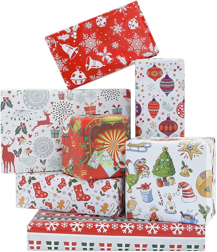 Red Christmas Wrapping Paper Designs