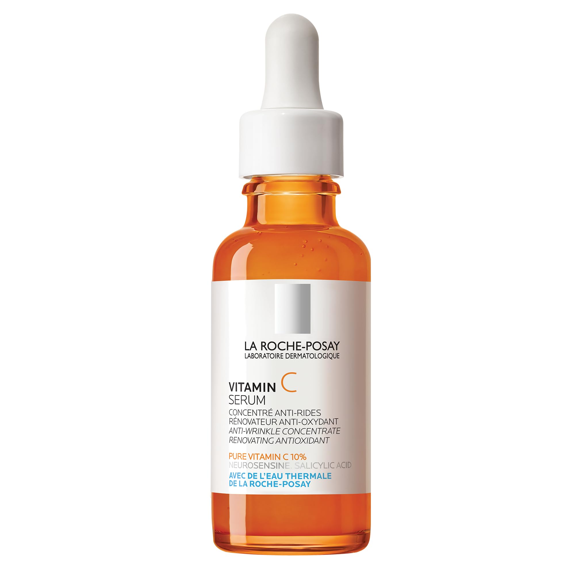 La Roche-PosayPure 10% Vitamin C Serum For Face With Hyaluronic Acid & Salicylic Acid, Hydrating & Brightening Serum, Boost Radiance & Reduce Wrinkles, Paraben Free, Stocking Stuffers