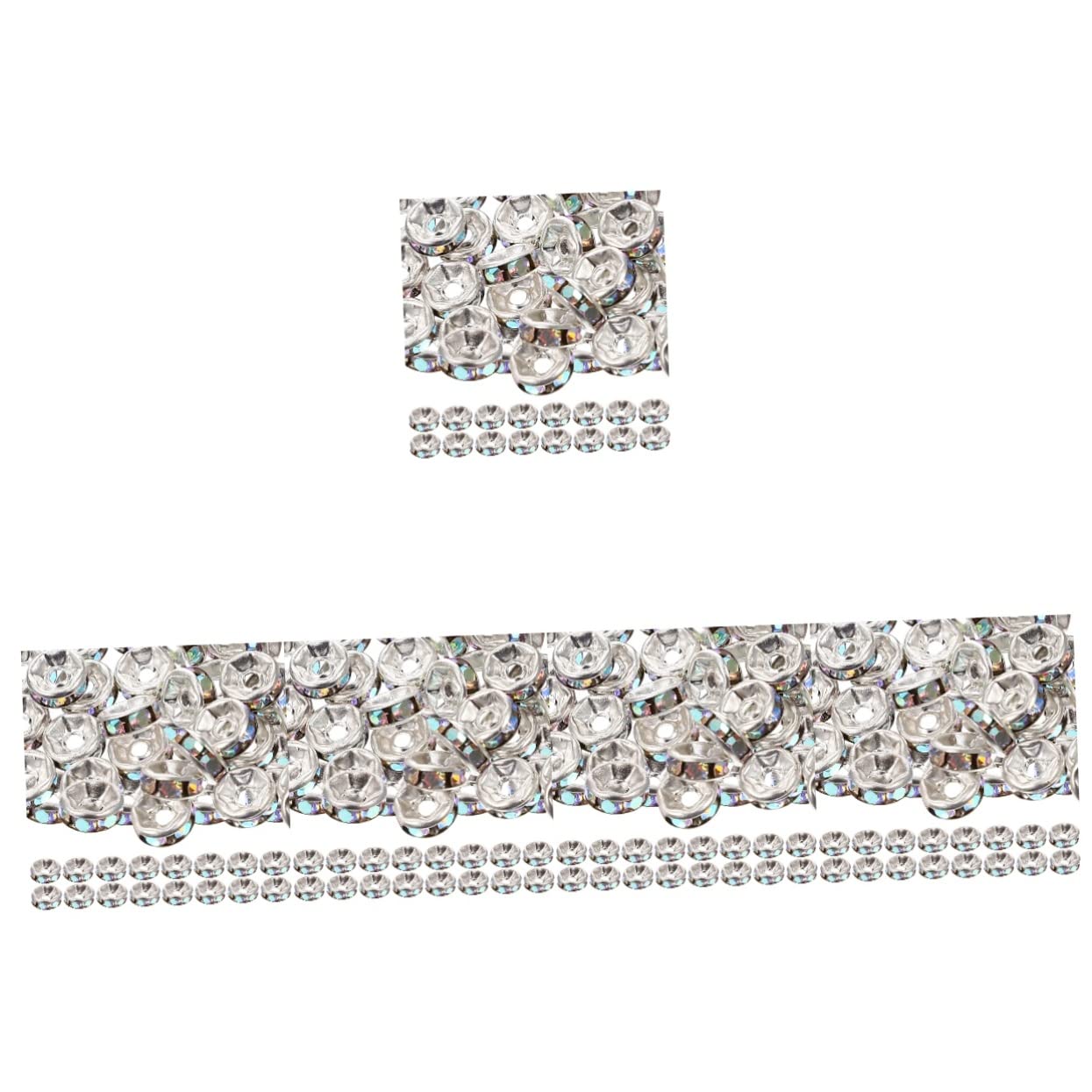 SEWACC 1000 Pcs Wheel Spacer Bead Metal Trim Flat Beads Gemstone Beads Handmade Spacer Rondelle Beads for Jewelry Making Beads for Bracelets Crafts Beads Jewelry Beads DIY Alloy Beads