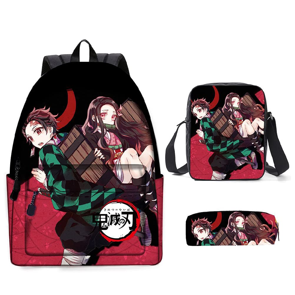 ZHAOQIAN Anime Backpack, For Demon Slayer Kamado Tanjirou, Cartoon Anime School Bag Men And Women Can Be Used For Leisure Travel