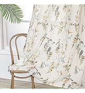 MYSKY HOME Sheer Curtains for Living Room 84 inch Length 2 Panels Set Decor Style Bird Leaves Pla...