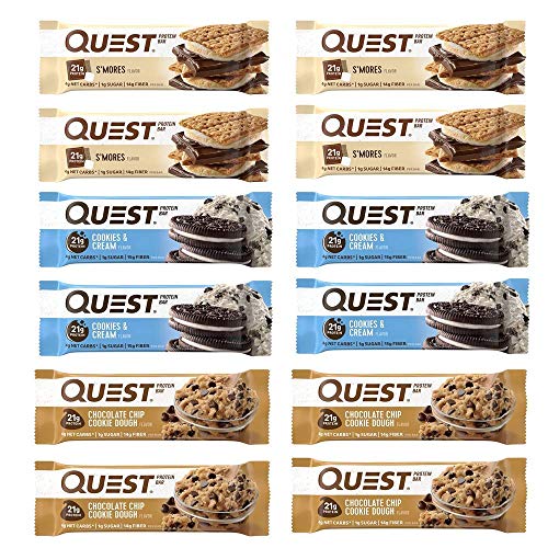 quest bar cream - Quest Nutrition Protein Bar Dessert Heaven Variety Pack. Low Carb Meal Replacement Bar with 20g Protein. High Fiber, Gluten-Free (12 COUNT)