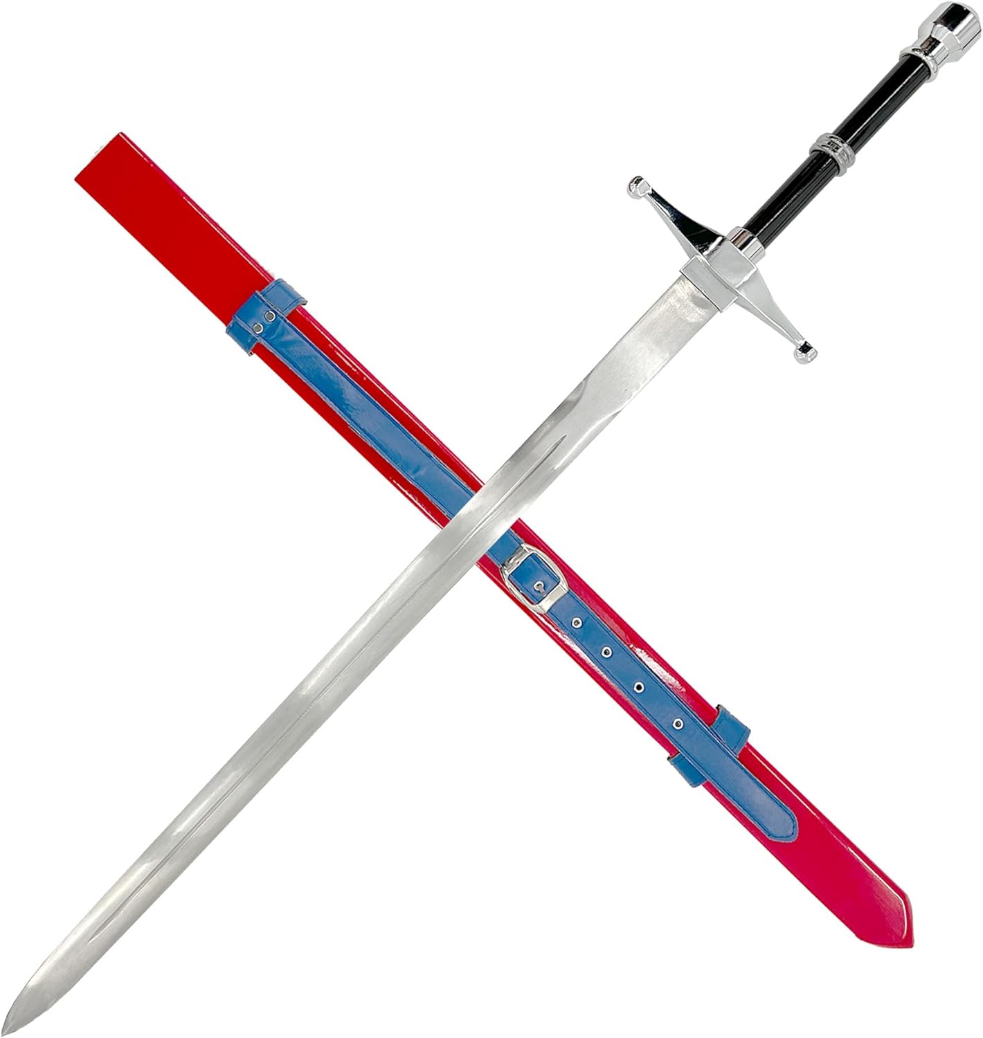 Medievaldepot Dragon Ball Z Trunks Sword - Replica Anime Sword, 31" Stainless Steel Blade, Red & Blue Sheath