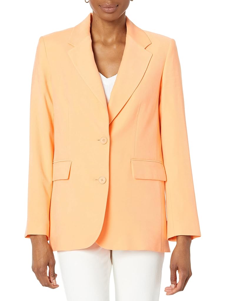 Pink DKNY Frosted Twill One-Button Jacket