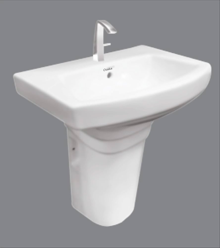 Osaka Sanitary Ceramic Sentro Half Pedestal Rectangular Shape Wash ...