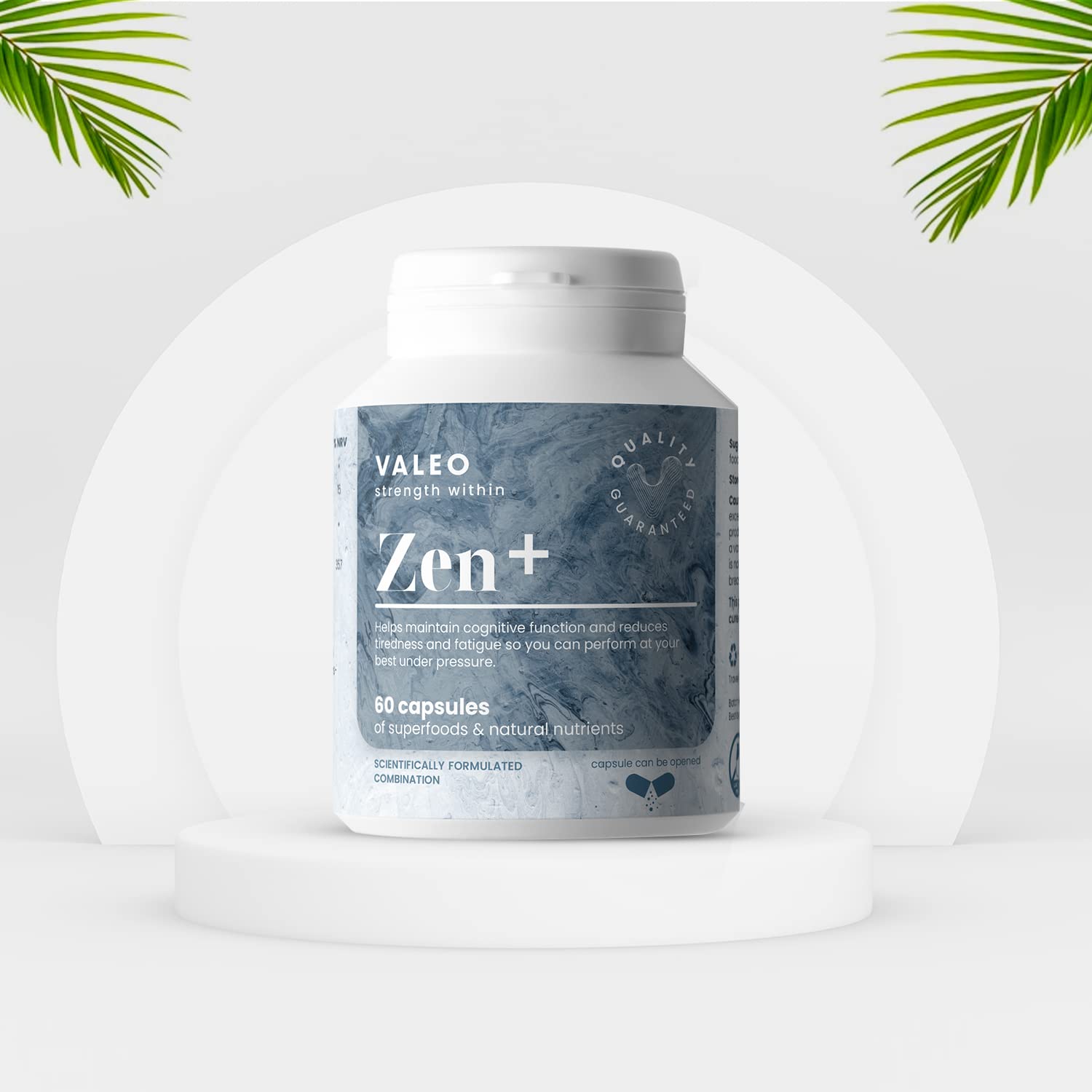 Valeo Zen+ | Naturally relieves stress & Anxiety | Helps Relax and find your inner Zen | Support relaxation and quality sleep - 60 Capsule