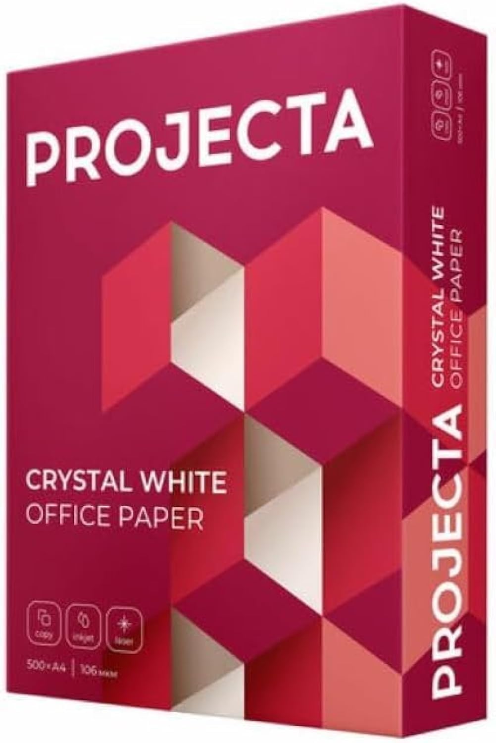 Projecta Ultra A4 Paper, 80 GSM Copy Paper (210mm x 297mm), 1 Ream [Pack of 500 Sheets], Crystal White Office Paper, Made in Russia