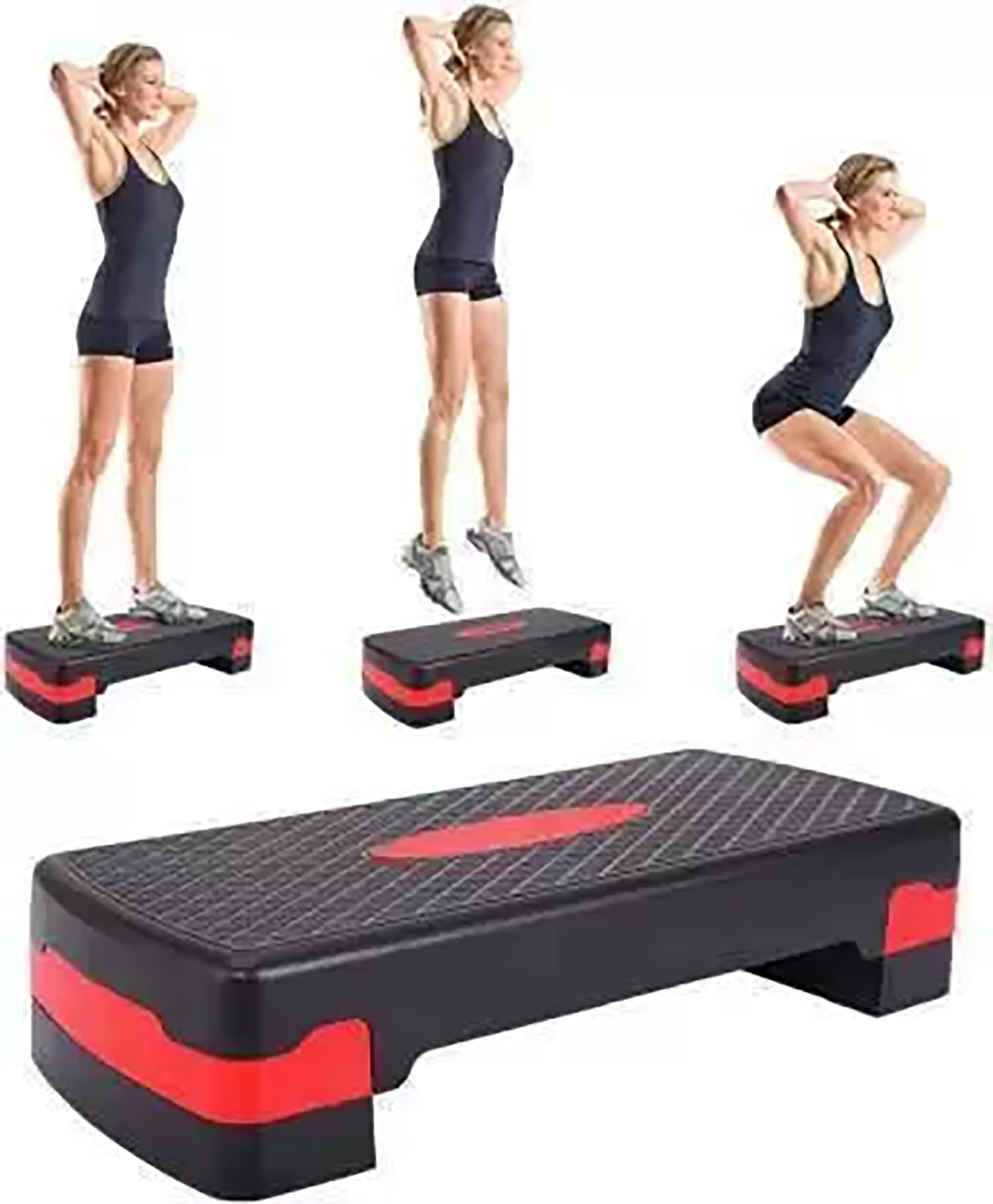 GJSHOP Adjustable Aerobic Gym Stepper for Home Exercise, Anti-Skid Surface, Supports up to 225 kg, Compact & Portable, Ideal for Cardio, Strength Training, Pilates