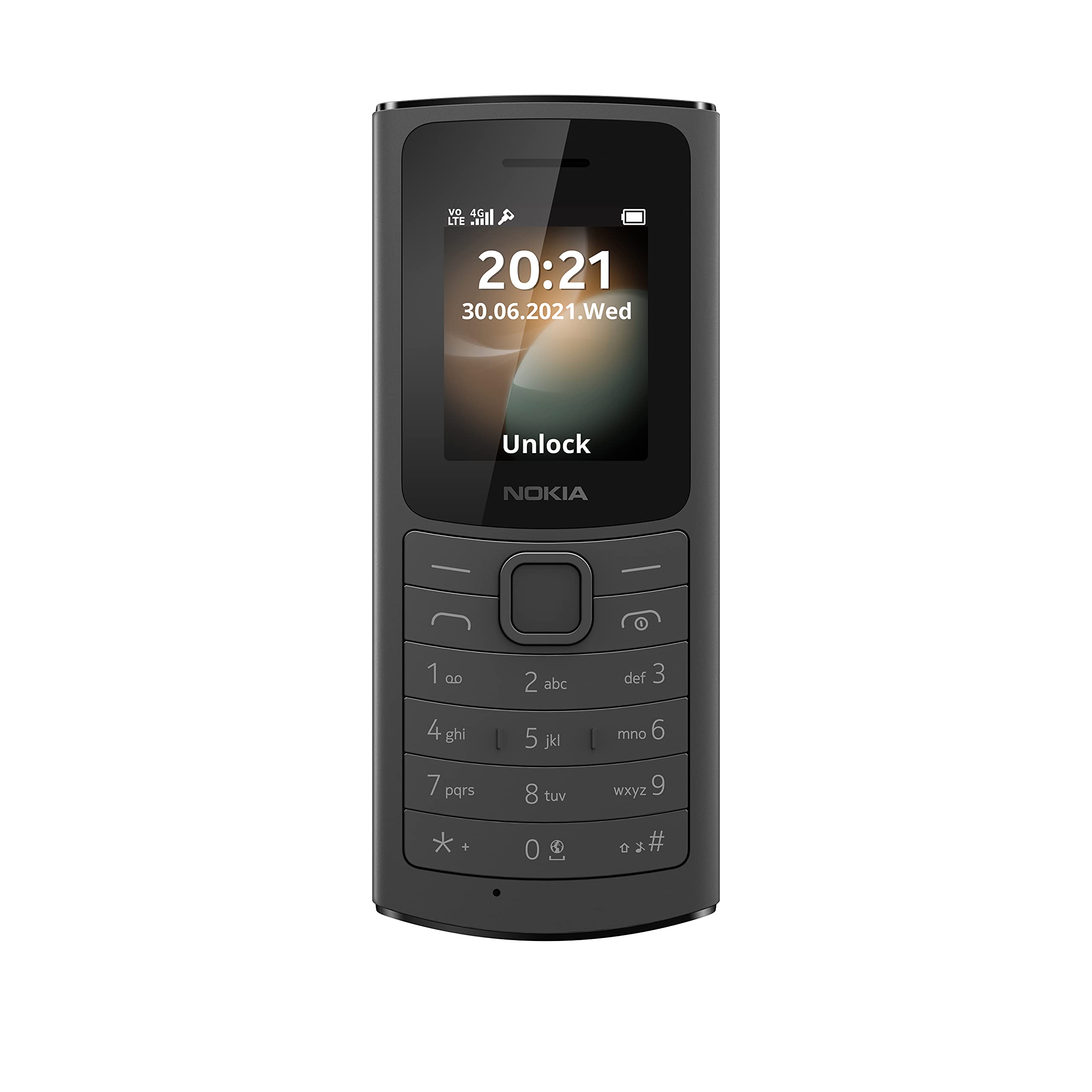 Nokia 110 4G Classic Feature Phone, Dual Sim, 1.8" Screen, Long Battery Life, Multiplayer Games, Removable 1020 Mah Battery, Web Browser, Fm Radio,3 In 1 Speaker And Premium Finish – Black