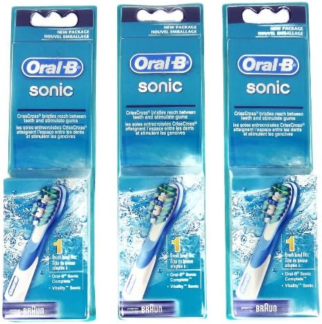 Oral-B Sonic Electric Toothbrush Head - 3 CT BRAUN Fits - Oral-B Sonic Complete and Oral-B Vitality