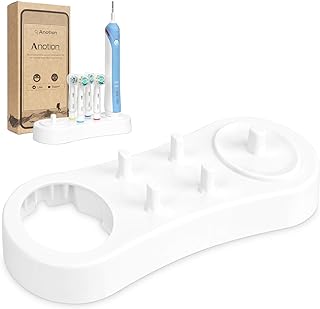 Anotion Electric Toothbrush Double Stand Toothbrush Heads Holder for Oral B & Oral B PRO Series White