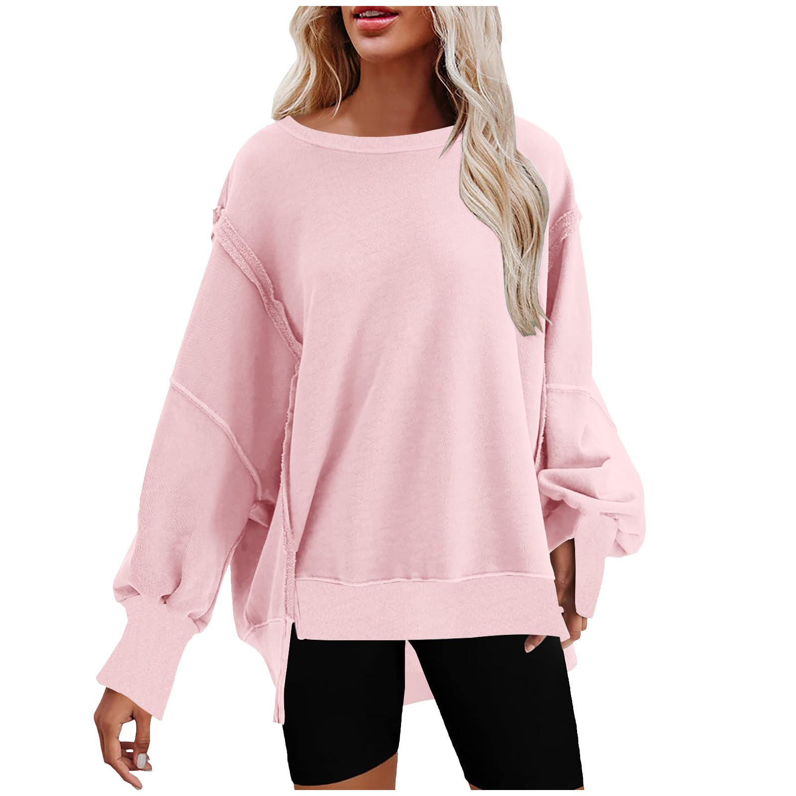 GenericSweatshirt Dupes for Women Fashion 2023 Workout Tops Long Sleeve Sweaters Womens Oversized Pullover Tunic Tops