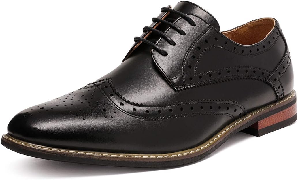 Buy Edwardian Men’s Shoes & Boots | 1900, 1910s DREAM PAIRS Bruno Marc Moda Italy Mens Prince Classic Modern Formal Oxford Wingtip Lace Up Dress Shoes  AT vintagedancer.com