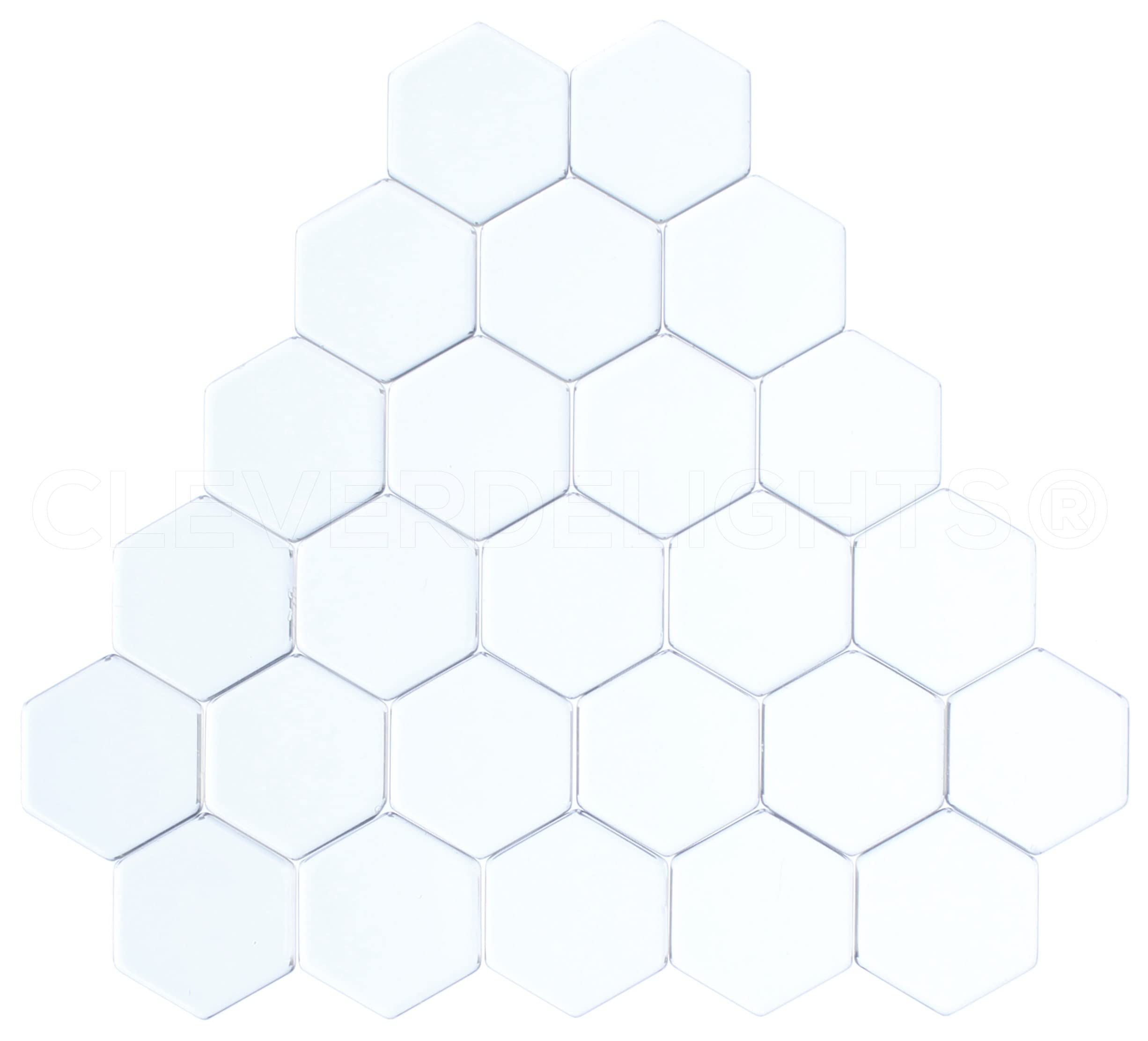 CleverDelights 1" Hexagon Glass Tiles - Clear - 25 Pack