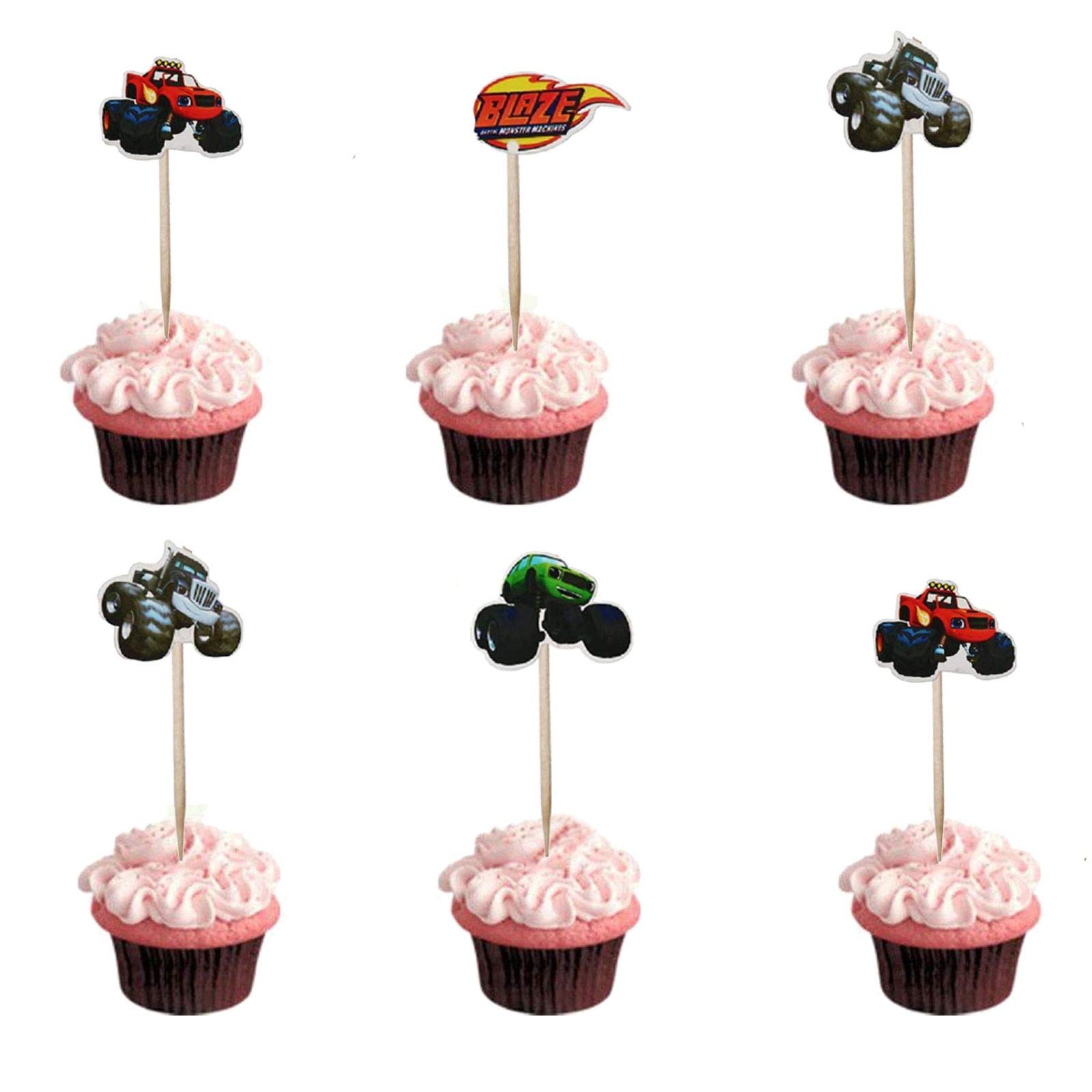 Buy 24PCS Blaze and The Monster Machine Happy Birthday Cake Topper for ...