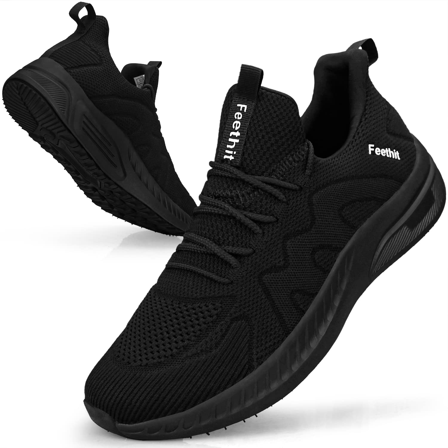 FeethitTrainers Men Running Shoes Tennis Sports Training Walking Gym Athletic Fitness Fashion Sneakers Trainers for Men Breathable Lightweight Comfortable Outdoor Flat Shoes for Jogging