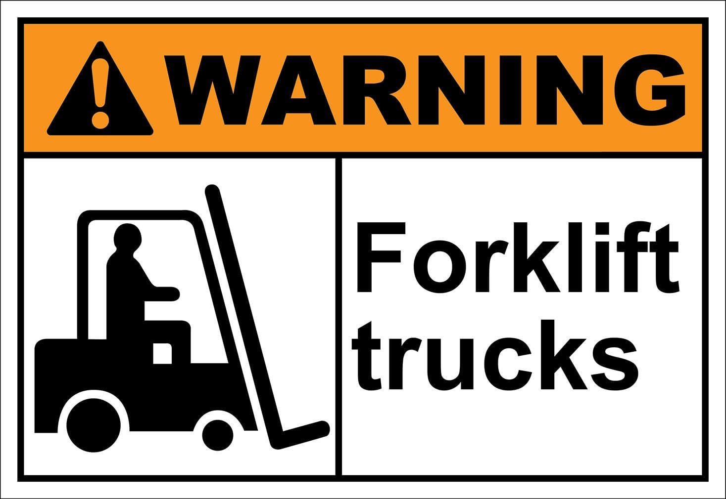 Amazon.com: Forklift Trucks Warning OSHA / ANSI LABEL DECAL STICKER ...