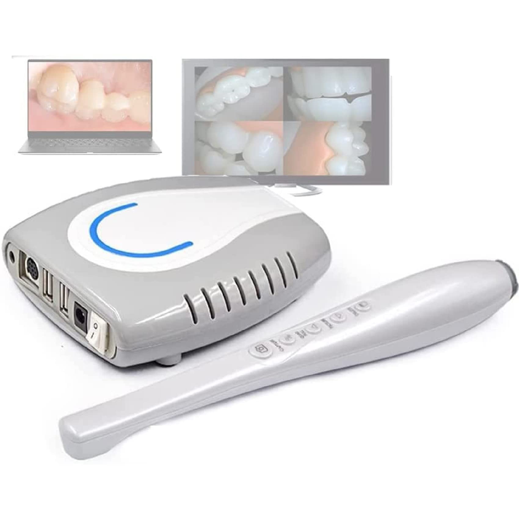 GKPLY Dental Intraoral Camera, Wireless WiFi HD 5.0MP Vet Oral Visual Camera with 6 LED Lights Oral Viewer Split Type HD Intraoral Dental Camera Compatible with PC VGA TV