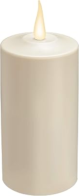 Xodus Innovations FPC1586 Weatherproof Flameless Indoor/Outdoor 6-Inch Battery Powered Pillar Candle with Warm White Realistic Flame…