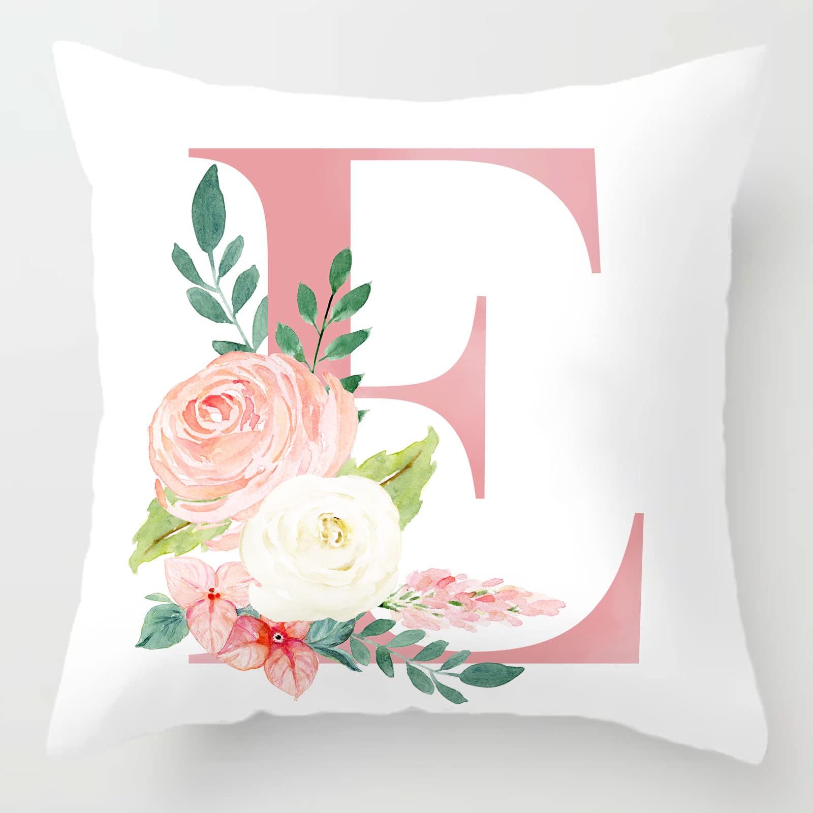 Amazon.com: Alphabet Decorative Pillow Covers 12x12 Inch Pink ...