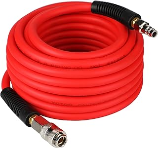 YOTOO Hybrid Air Hose 10m Long 6.5mm ID X 12mm OD 300 PSI with 1/4-Inch Europe Steel Quick Coupler Fittings and Bend Restr...