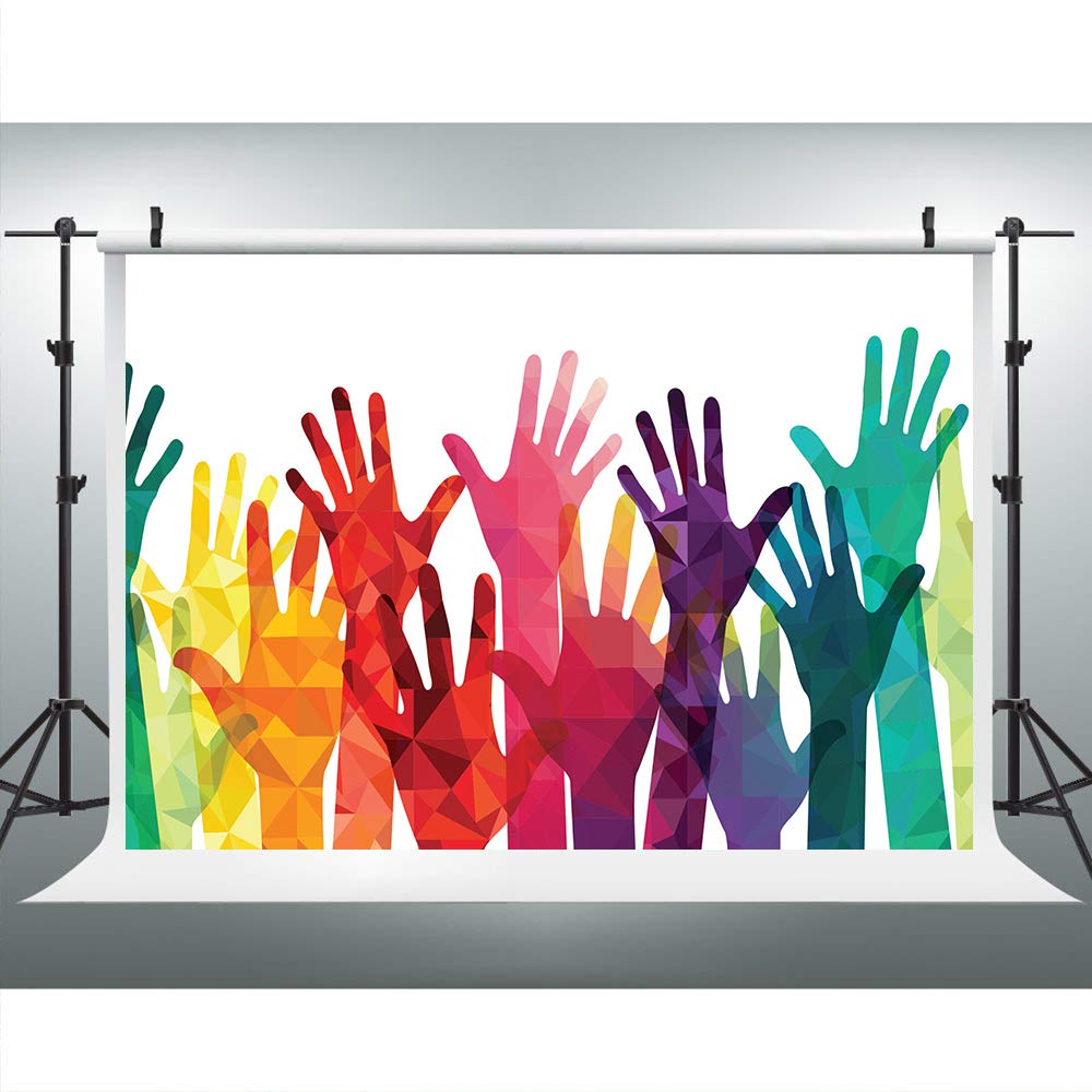  : Rainbow Hands Photography Backdrop for Party, 9x6FT, Pride Day  Diversity Unity Party Banner Background, Photo Booth Studio Props LYLU551 :  Electronics