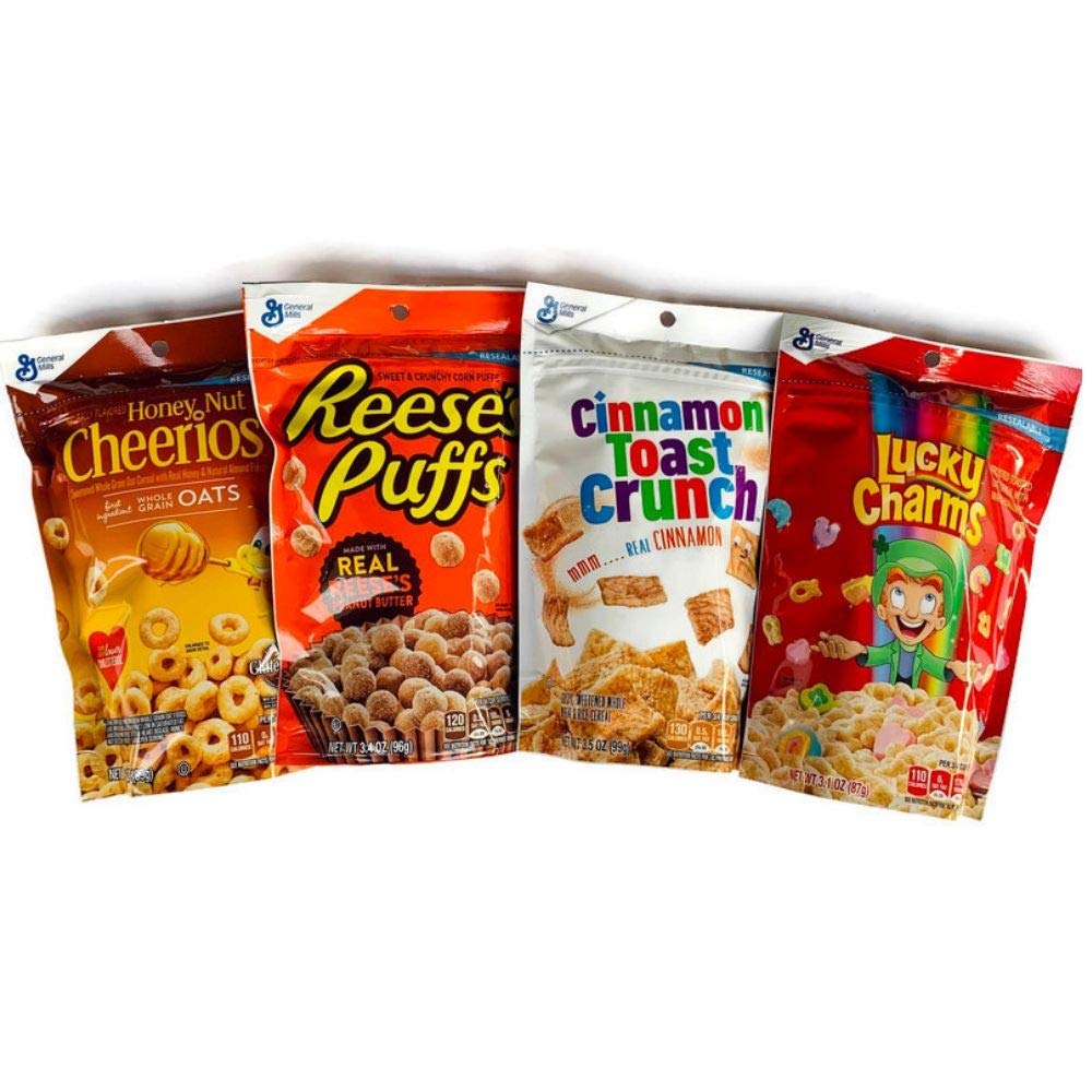 Honey Nut Cheerios Reese S Puffs Cinnamon Toast Crunch Lucky Charms 4 Count Breakfast Cereal Variety Pack Travel Ready Resealable Pouches Buy Online In Aruba At Aruba Desertcart Com Productid