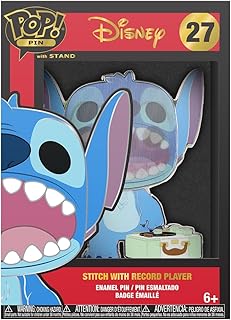 Funko Large Pop! Enamel Pin - Disney: Lilo and Stitch - Stitch With Record Player - Disney: Lilo & Stitch Enamel Pins - Cu...