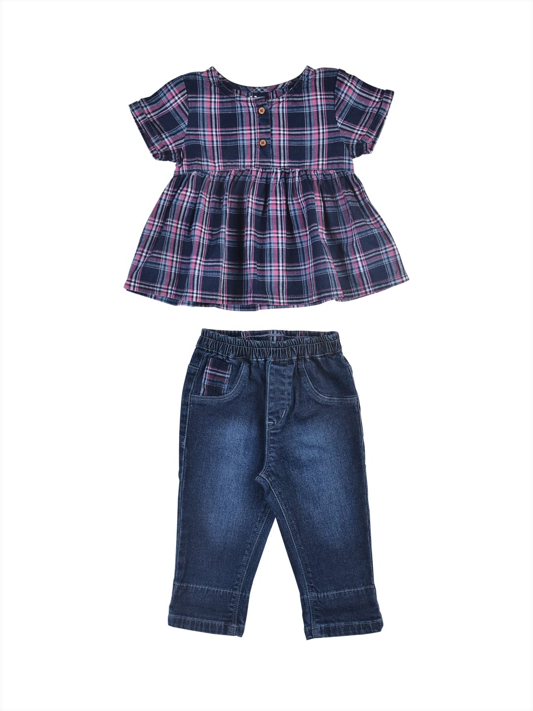 GJ BabyGirls' Multi Co-Ordinate | Regular Fit | Checked