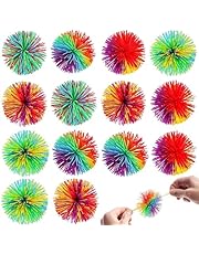 ElevaPulse 14 Stück Farbe Stringy Balls, Wuschelball, Hüpfball 6.5cm, Mitgebsel Kindergeburtstag 4,5,6,7,8,9,10 Jahre, für Kindergeburtstag/Familienspiele/Party/Mitbringsel/Freundesspiele