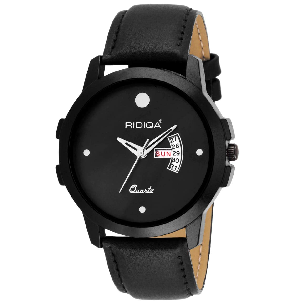 RIDIQA Analog Day & Date Display Black Dial Watch for Men | Watch for Boys