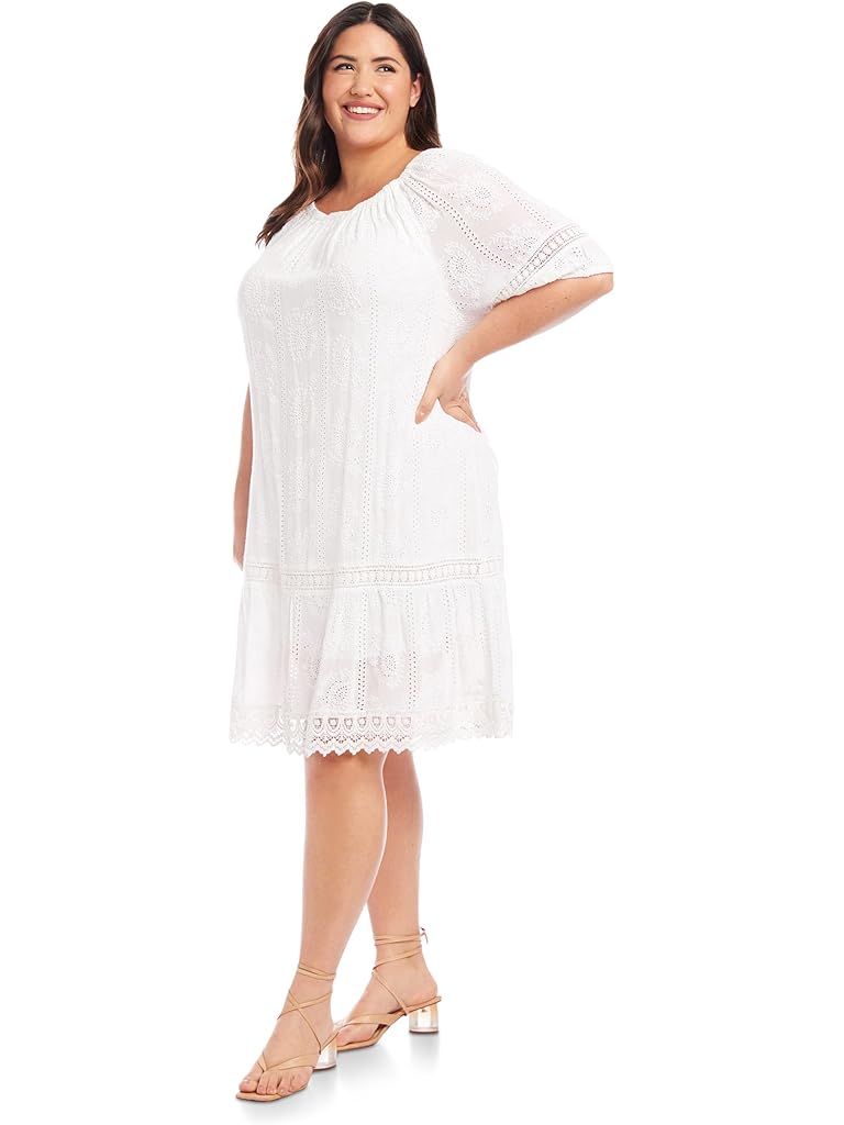 Karen Kane Plus Size Short Sleeve Embroidered Dress